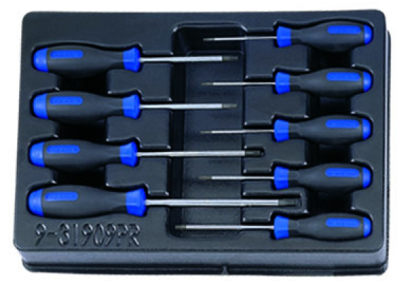 Kingtony 9 részes csavarhúzó készlet, torx furatos, tálcás 9-31909PR termék fő termékképe