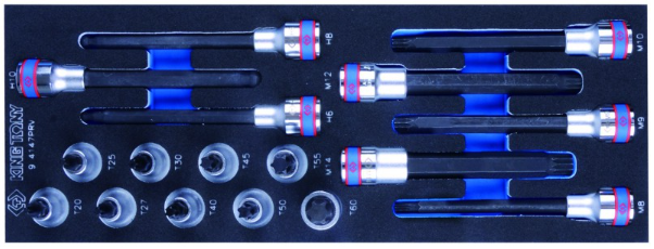 Kingtony 17 részes 1/2"-os bitfejkészlet (EVA tálcás) 9-4147PRV termék fő termékképe