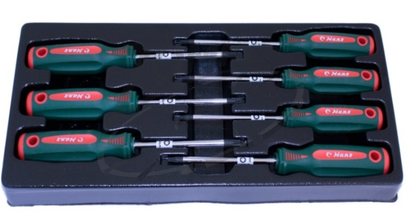 HANS furatos TORX csavarhúzó készlet 7r. TH10-TH40 TT-18 fiókmodul termék fő termékképe
