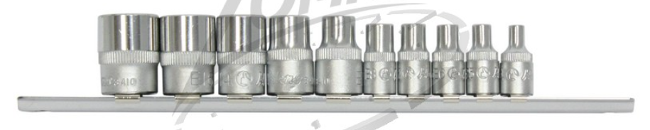 HANS 1/4˝+3/8˝ E-STAR dugókulcsfej készlet 10r. E4-E18 5610E termék fő termékképe