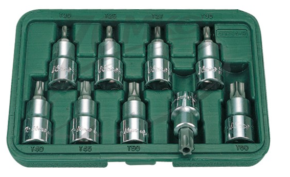 HANS 1/2˝ furatos TORX bit-dugókulcsfej készlet 9r. TH20-TH60 46025-9 termék fő termékképe