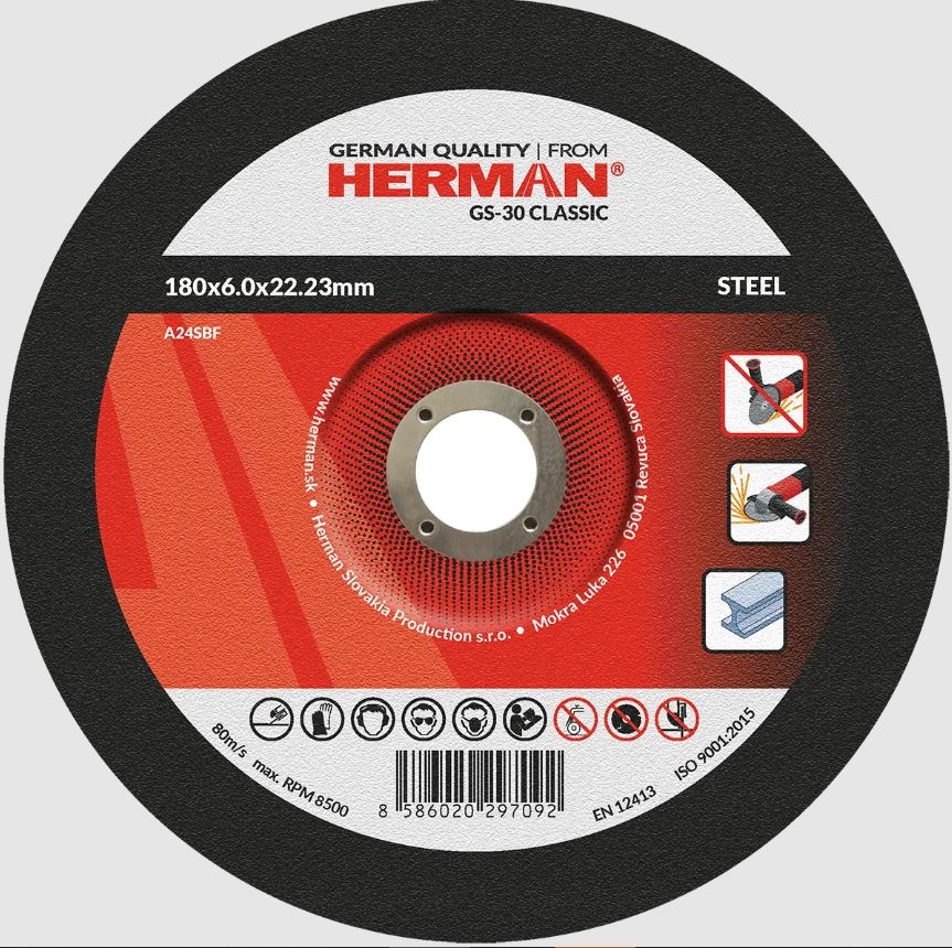 HERMAN Csiszolótárcsa HERMAN GS-30 Classic Acélhoz termék fő termékképe
