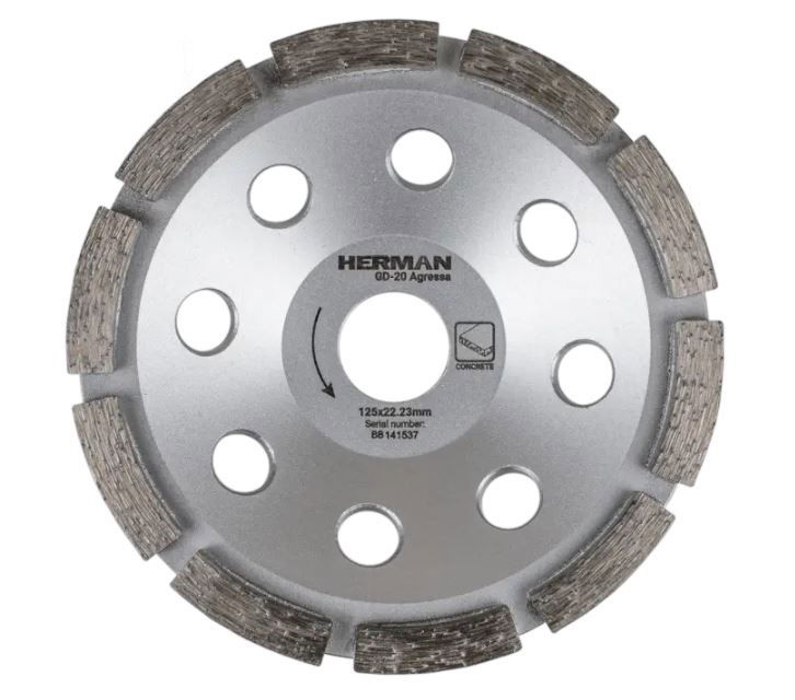 HERMAN Gyémánt csiszolótárcsa HERMAN GD-20 Agressa Beton durva csiszolására termék fő termékképe