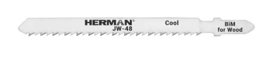 HERMAN Fűrészlap szúrófűrészekhez HERMAN JW-48 Cool 75x8x1,27mm; Keményfa és laminált lap : 3 - 45 mm termék fő termékképe
