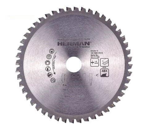 HERMAN Fűrészlap körfűrészbe HERMAN SteelCut Acél 1 - 3 mm 160x1,6/1,0x20mm termék fő termékképe