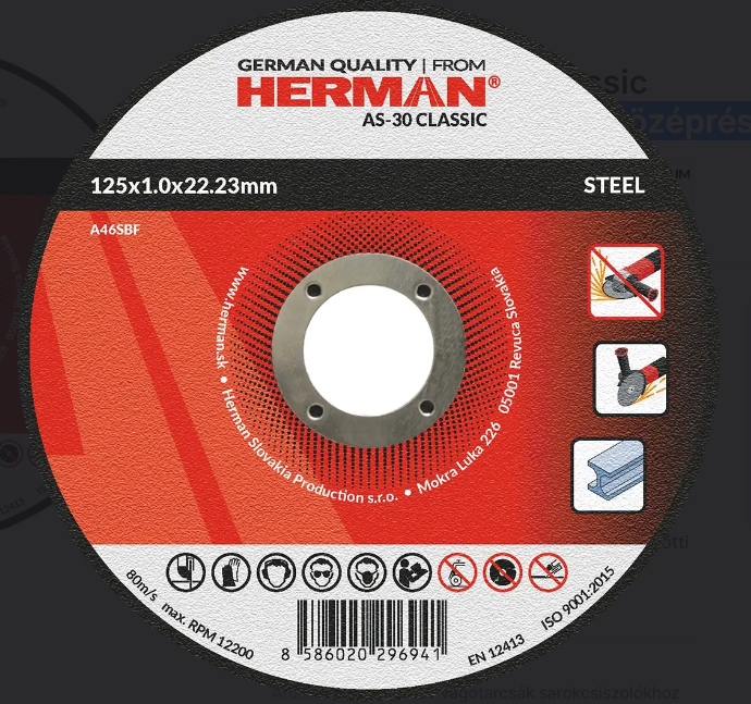 HERMAN Vágótárcsa HERMAN AS-30 Classic termék fő termékképe